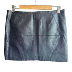 H&M Divided Faux Leather Mini Skirt Black Fitted Chic Size 10 Goth‎